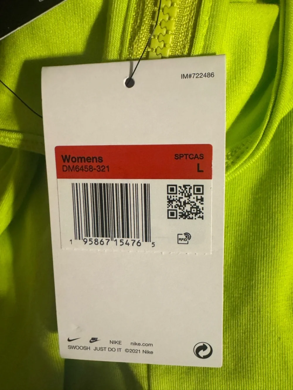 Nike Neon Lime Zip-Front Tank Dress
